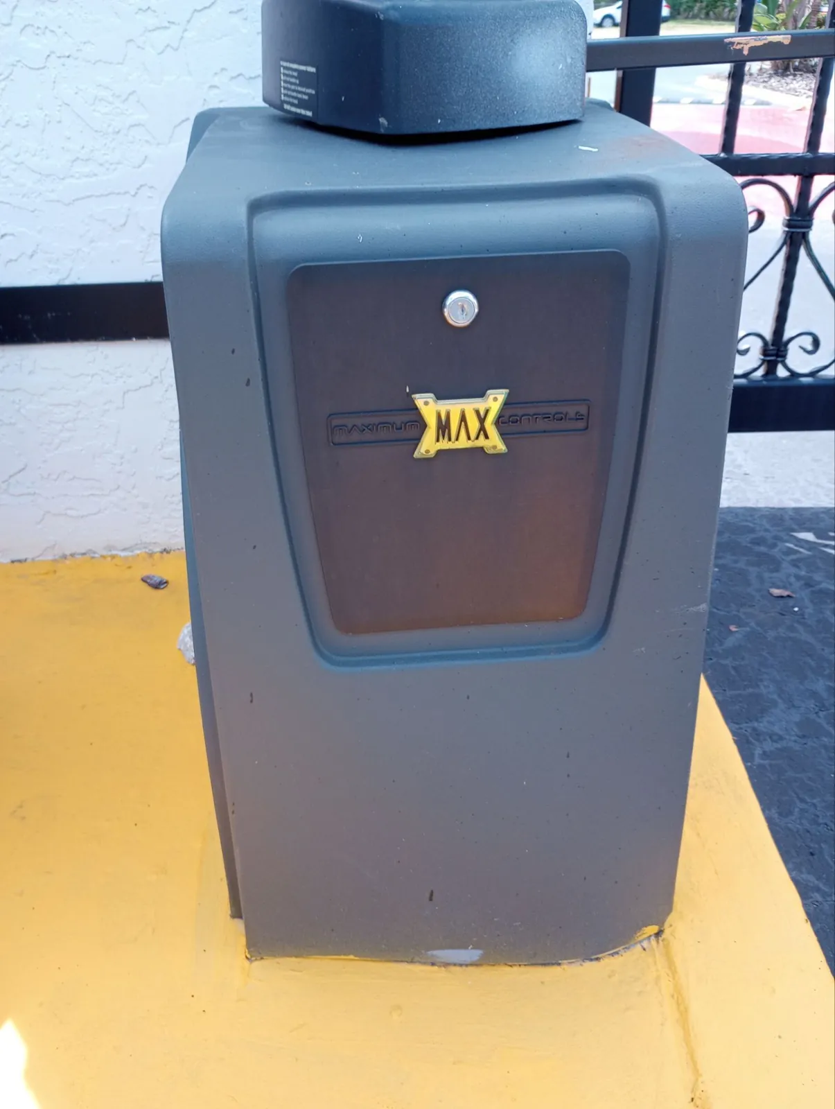 Close-up of a gate operator housing in Tampa, FL