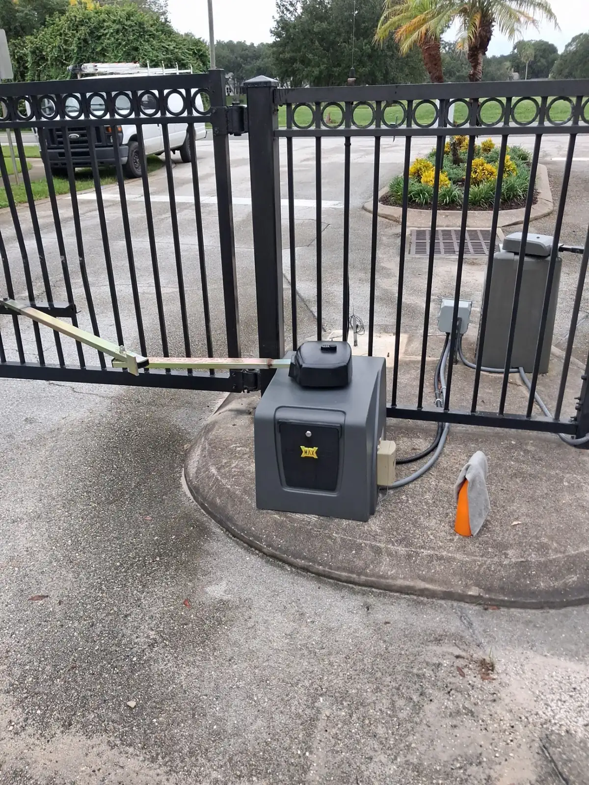 Slide gate operator on a concrete pad in Groveland, FL